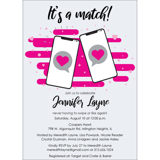 It's A Match Shower Invitations